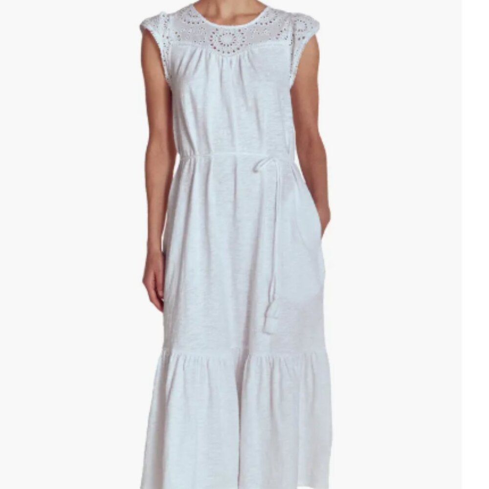 Boden Juliet Broderie Anglaise Trim Cotton Sundress Pockets Size 12 New